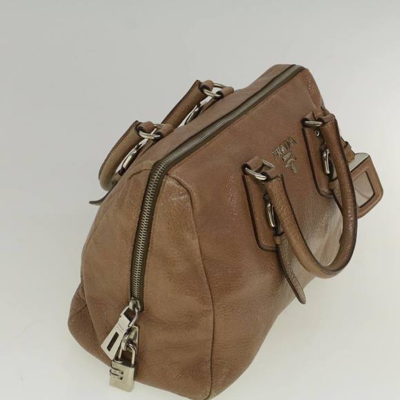 PRADA Hand Bag Leather Brown Auth yb407 - Picture 6 of 16